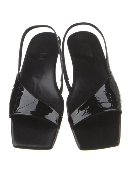 Tibi Patent Leather Printed Slingback Sandals