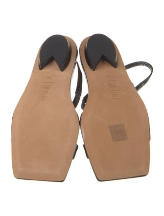 Tibi Patent Leather Printed Slingback Sandals