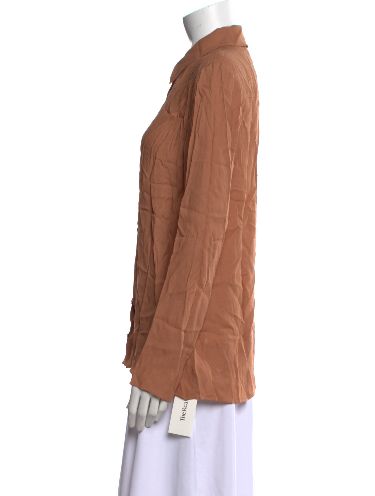 Tibi Long Sleeve Button-Up Top