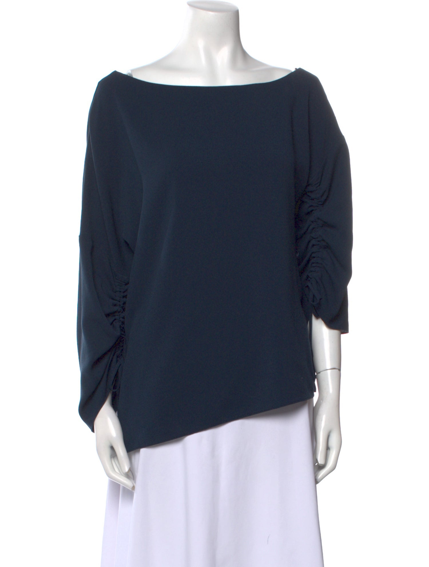 Tibi Bateau Neckline Three-Quarter Sleeve Top