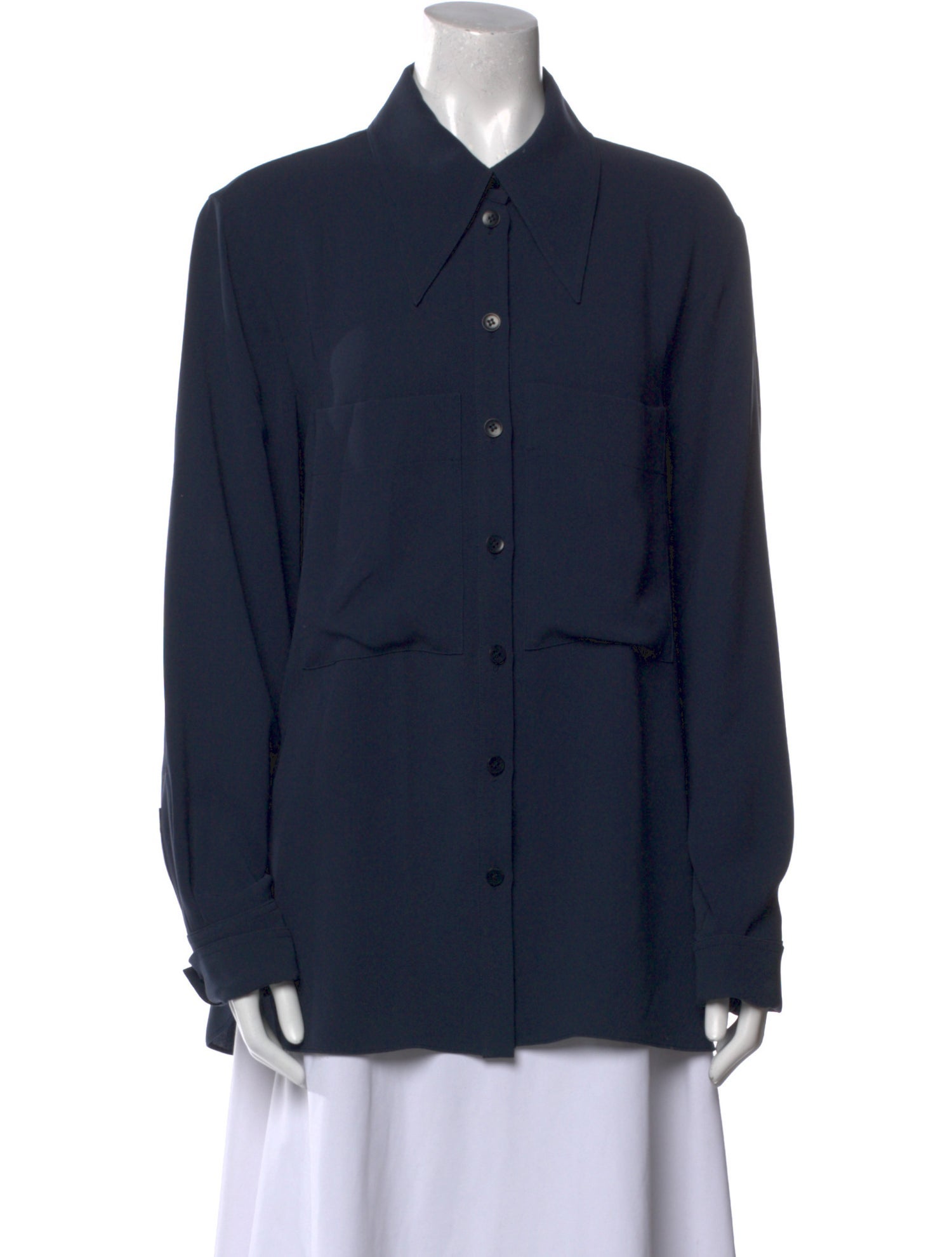 Tibi Long Sleeve Button-Up Top