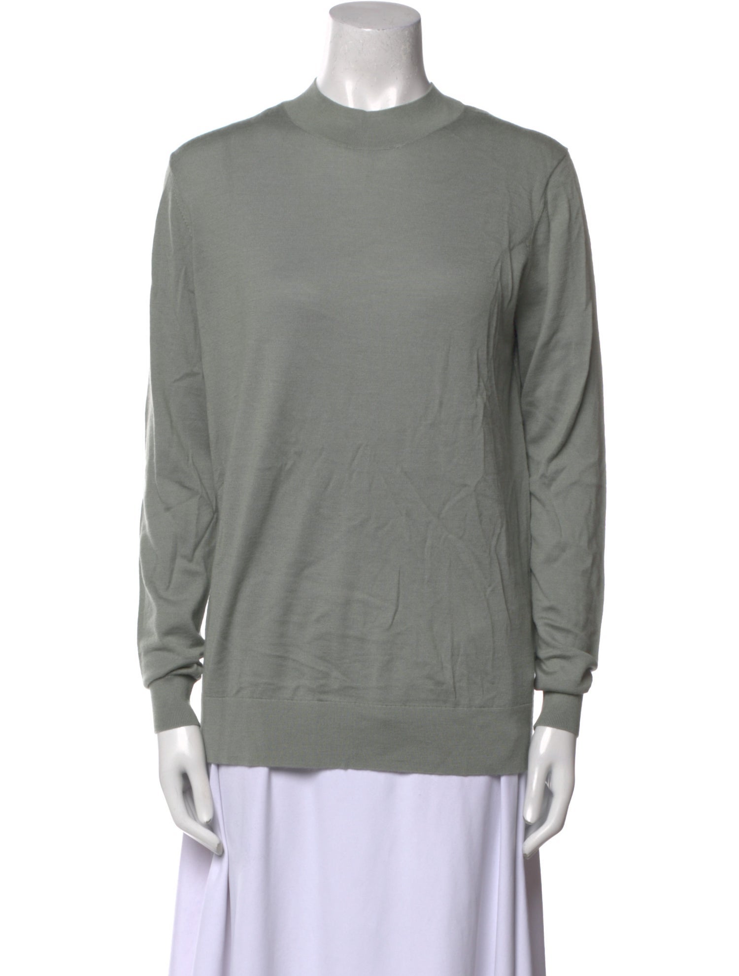 Tibi Wool Mock Neck Sweater