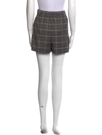 Tibi Plaid Print Mini Shorts