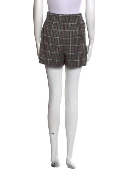 Tibi Plaid Print Mini Shorts