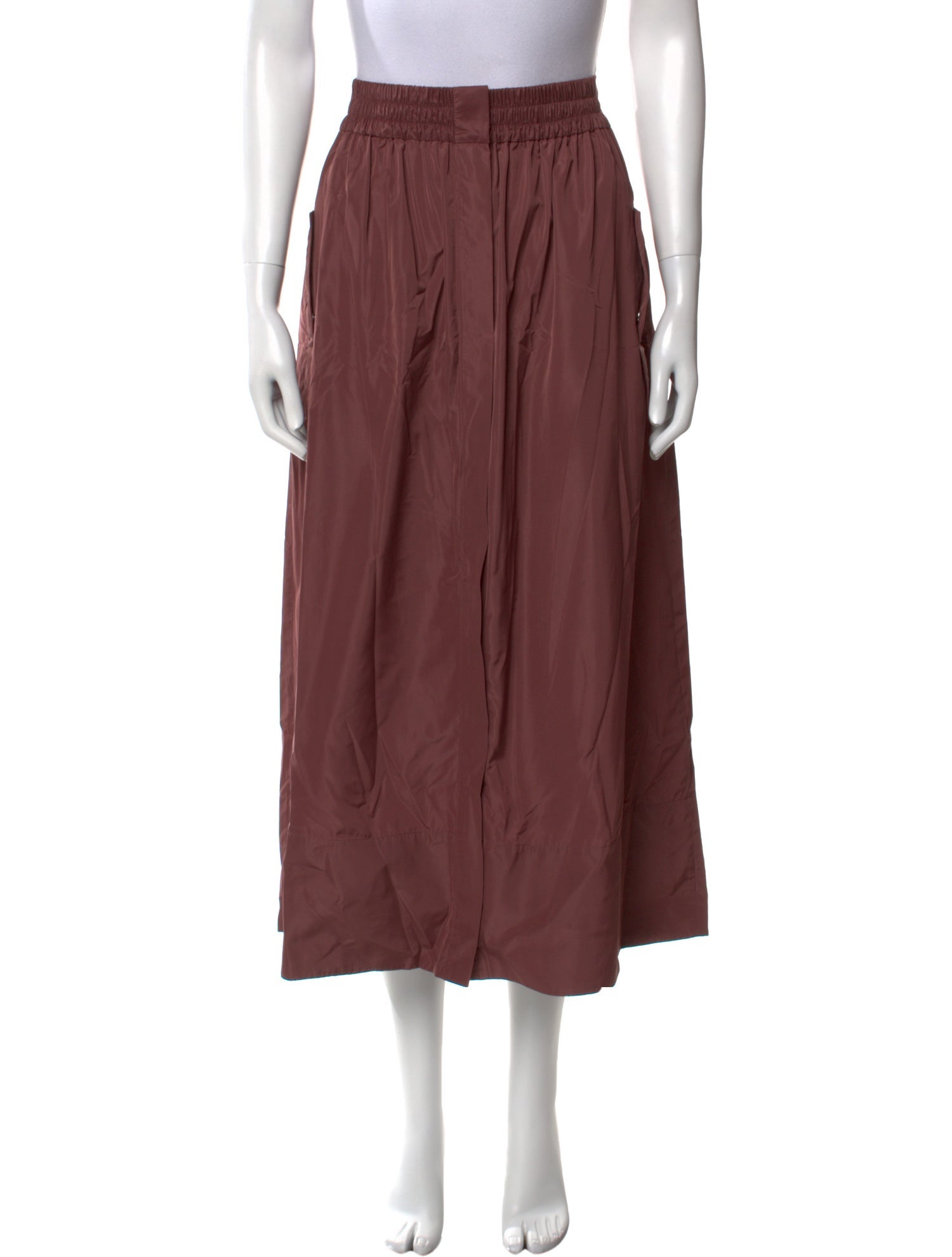 Tibi Pleated Accents Midi Length Skirt