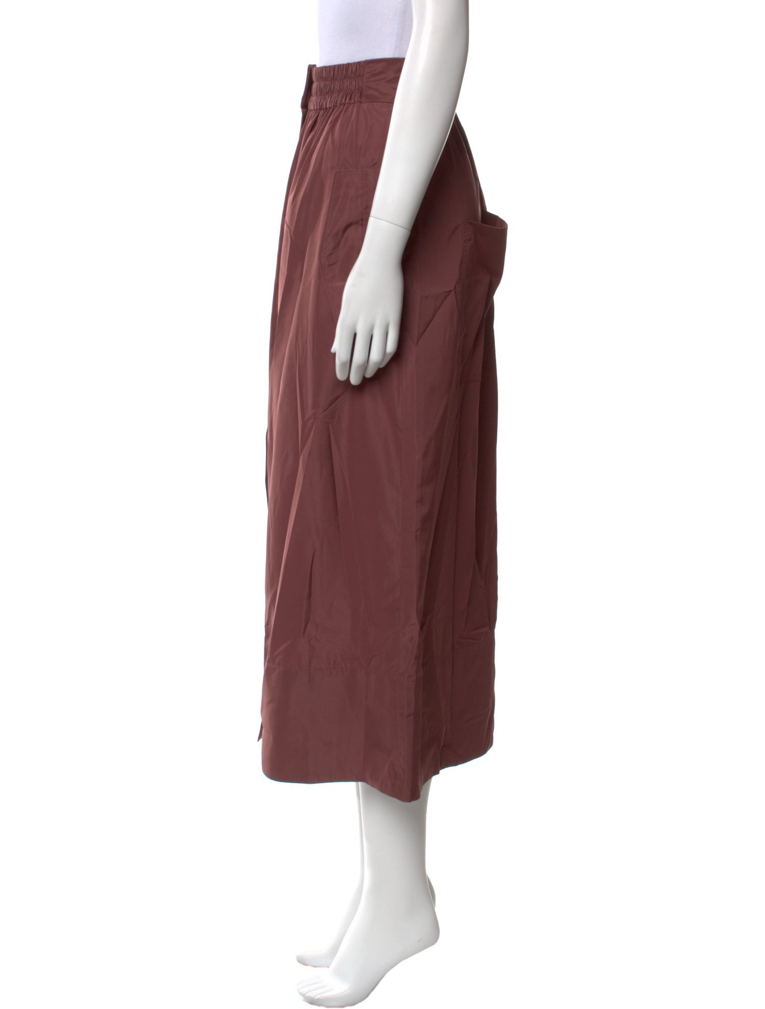 Tibi Pleated Accents Midi Length Skirt