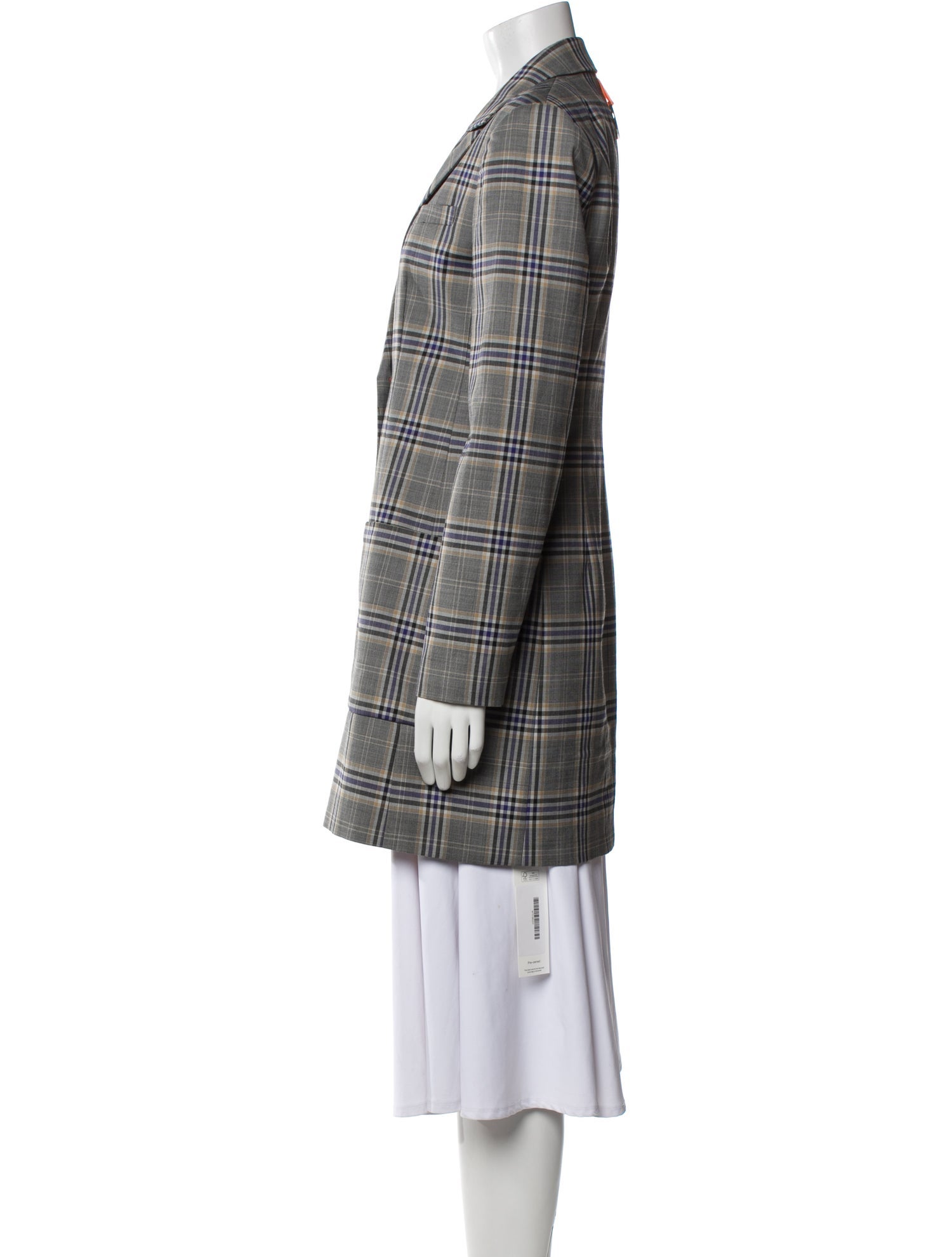 Tibi Plaid Print Peacoat