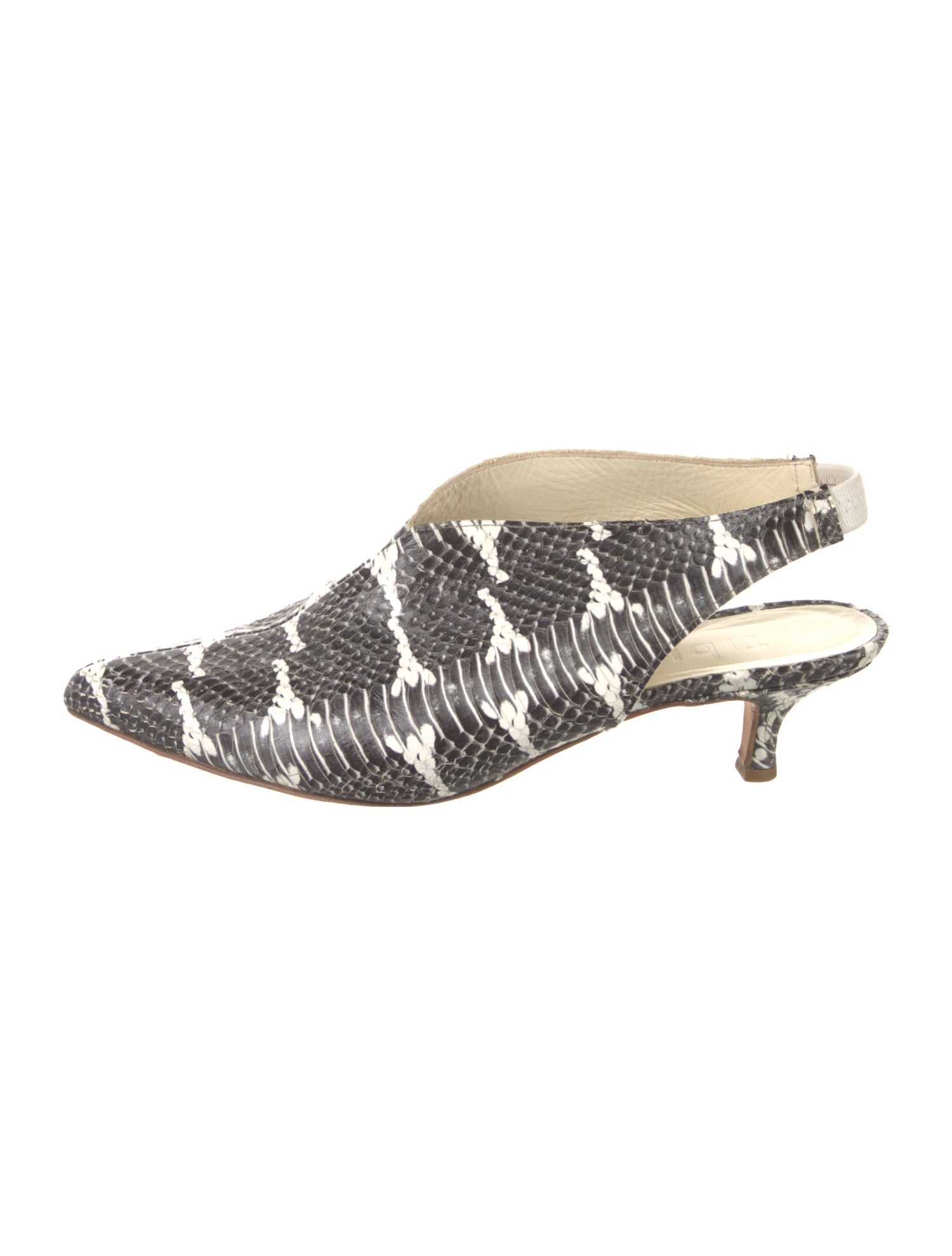 Tibi Embossed Leather Animal Print Slingback Pumps