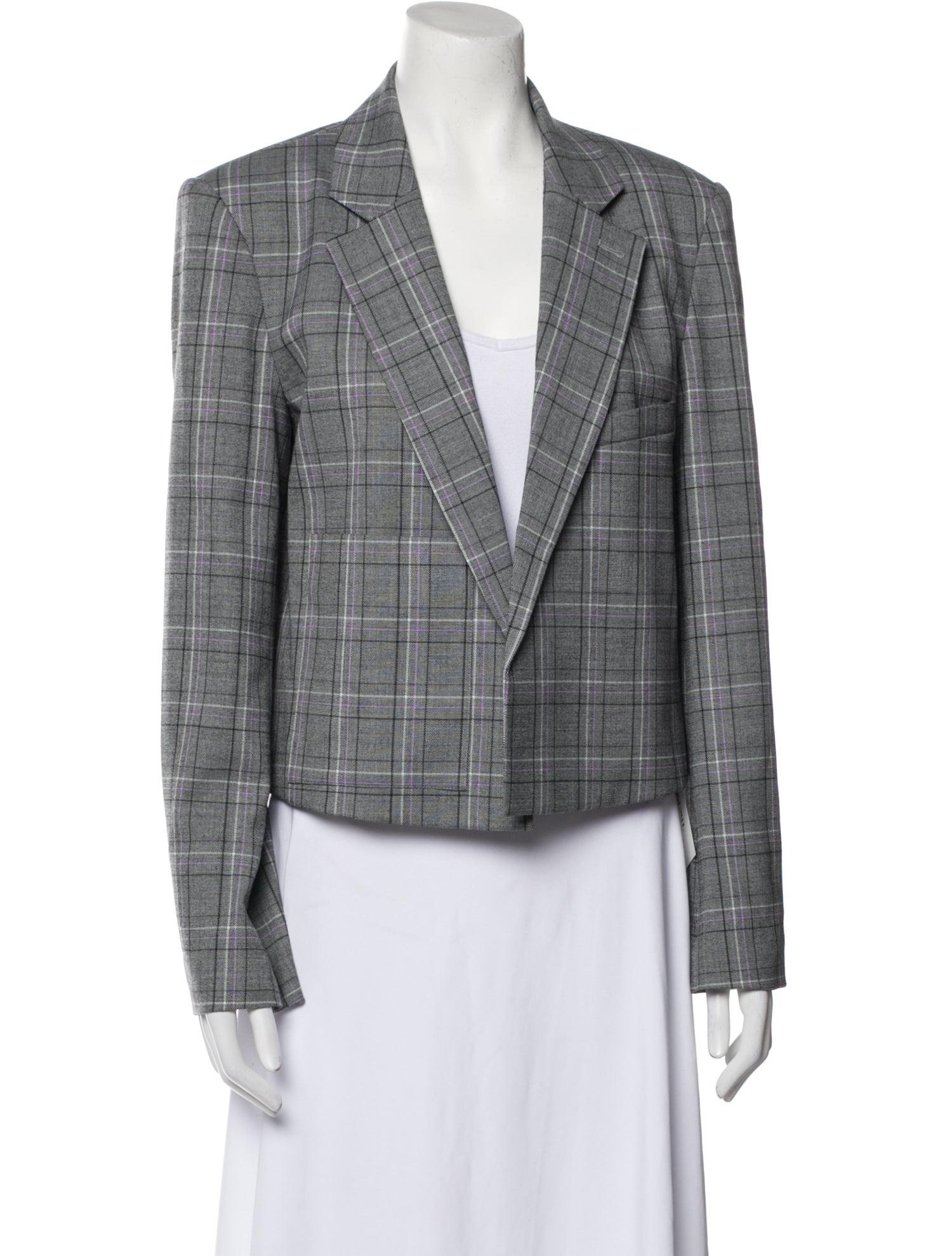 Tibi Plaid Print Blazer