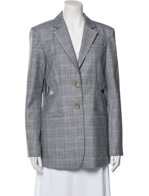 Tibi Wool Plaid Print Blazer