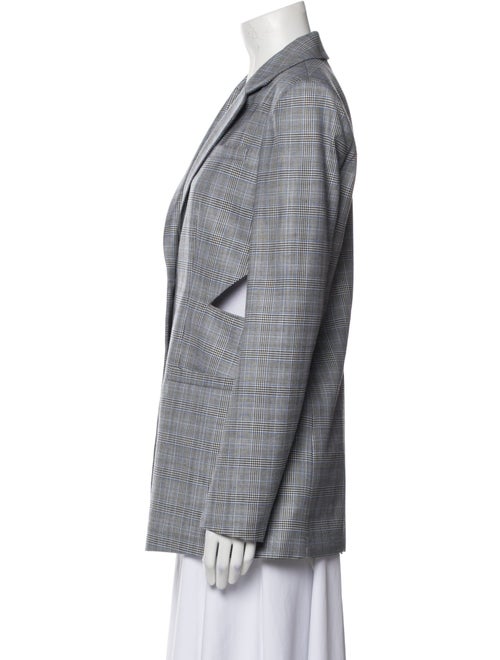 Tibi Wool Plaid Print Blazer
