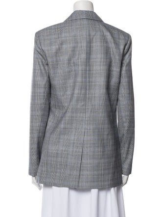 Tibi Wool Plaid Print Blazer