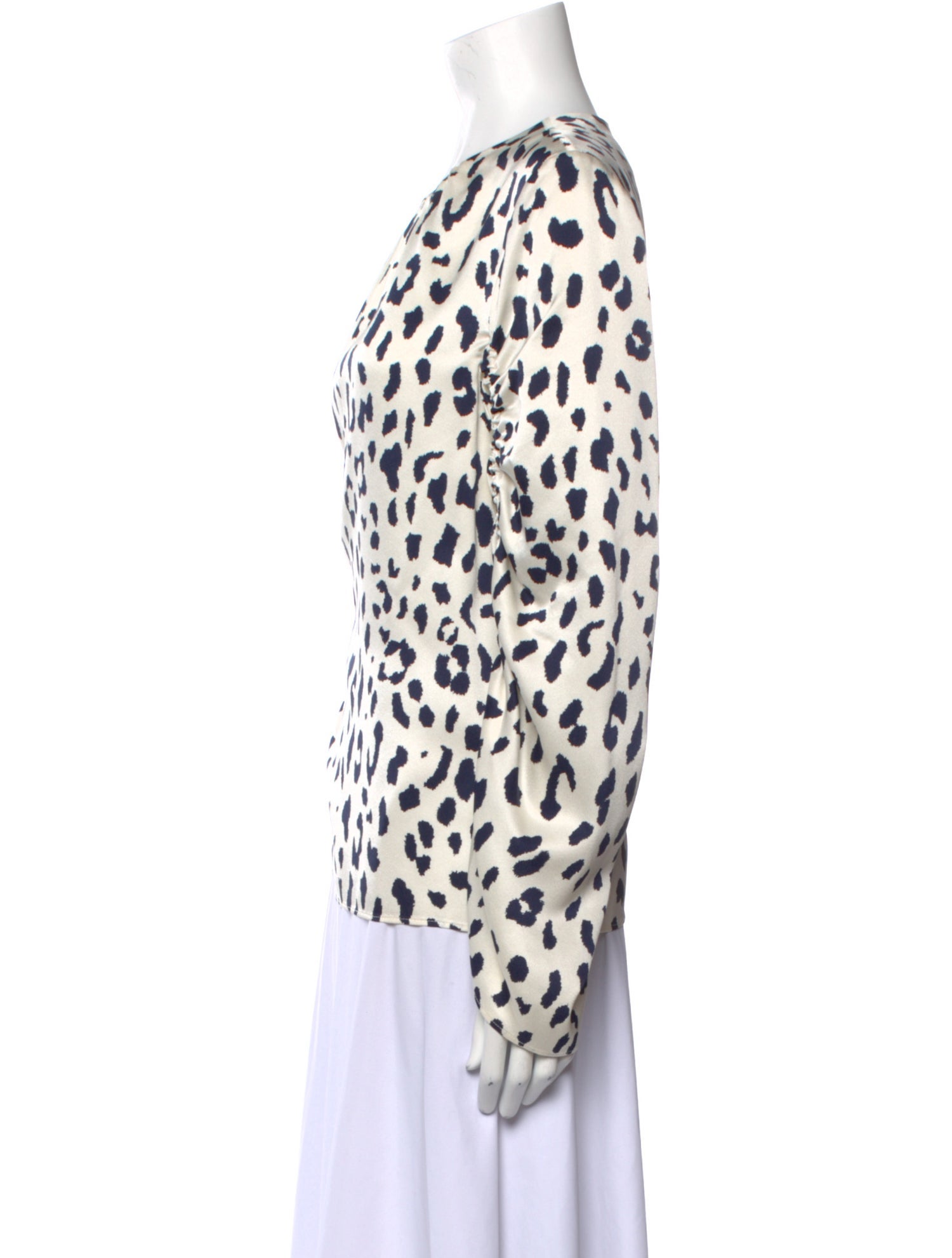 Tibi Silk Animal Print Blouse