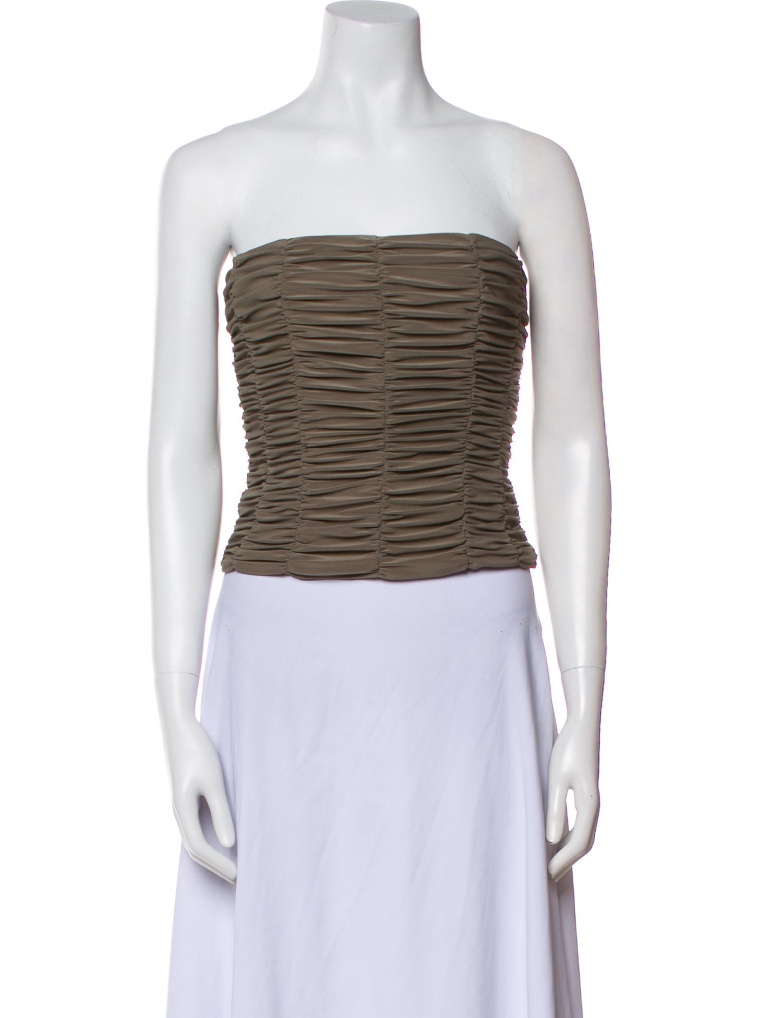 Tibi Striped Strapless Crop Top