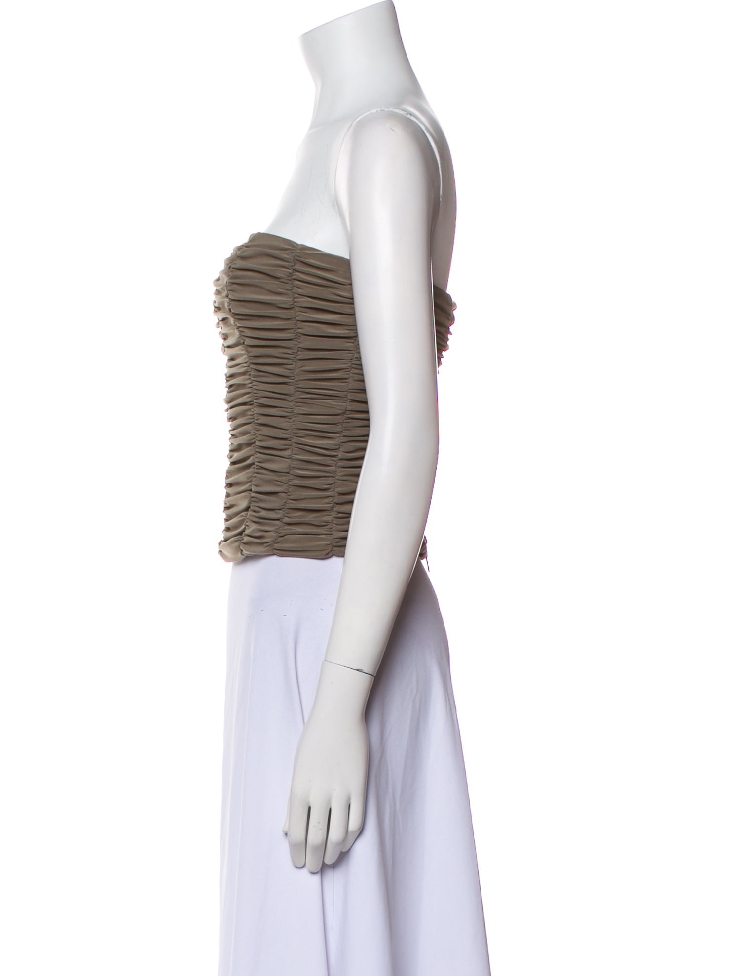 Tibi Striped Strapless Crop Top