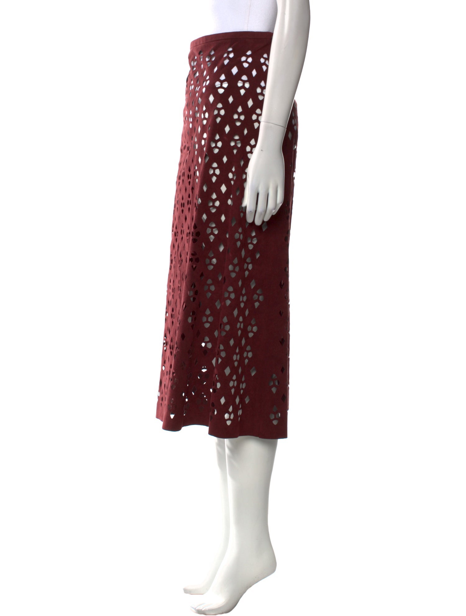 Tibi Lace Pattern Midi Length Skirt