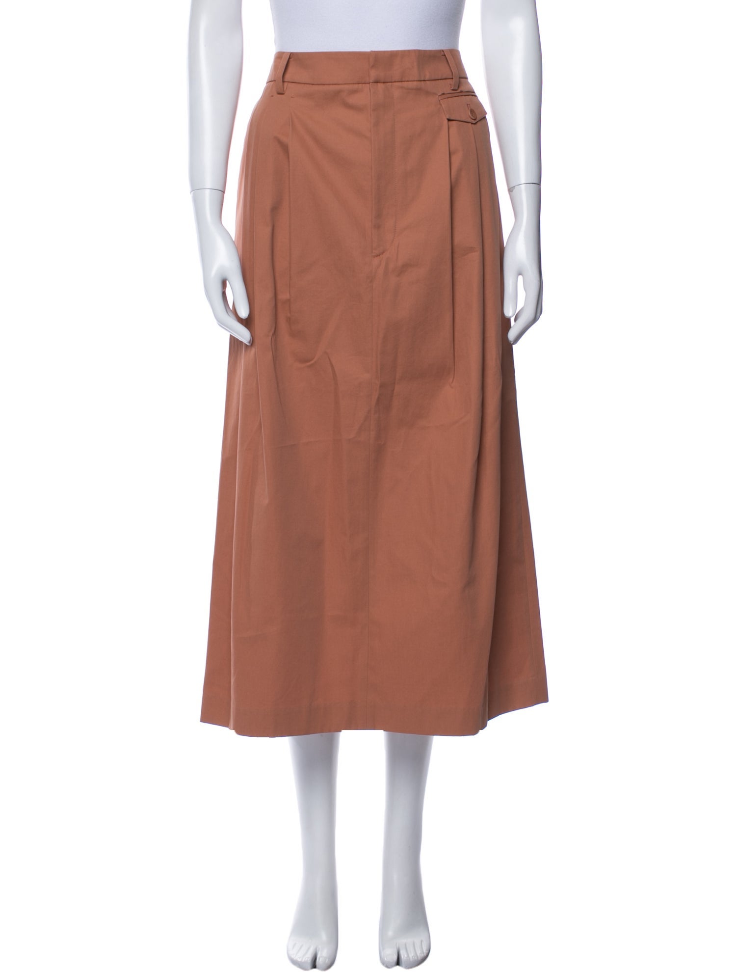 Tibi Pleated Accents Midi Length Skirt