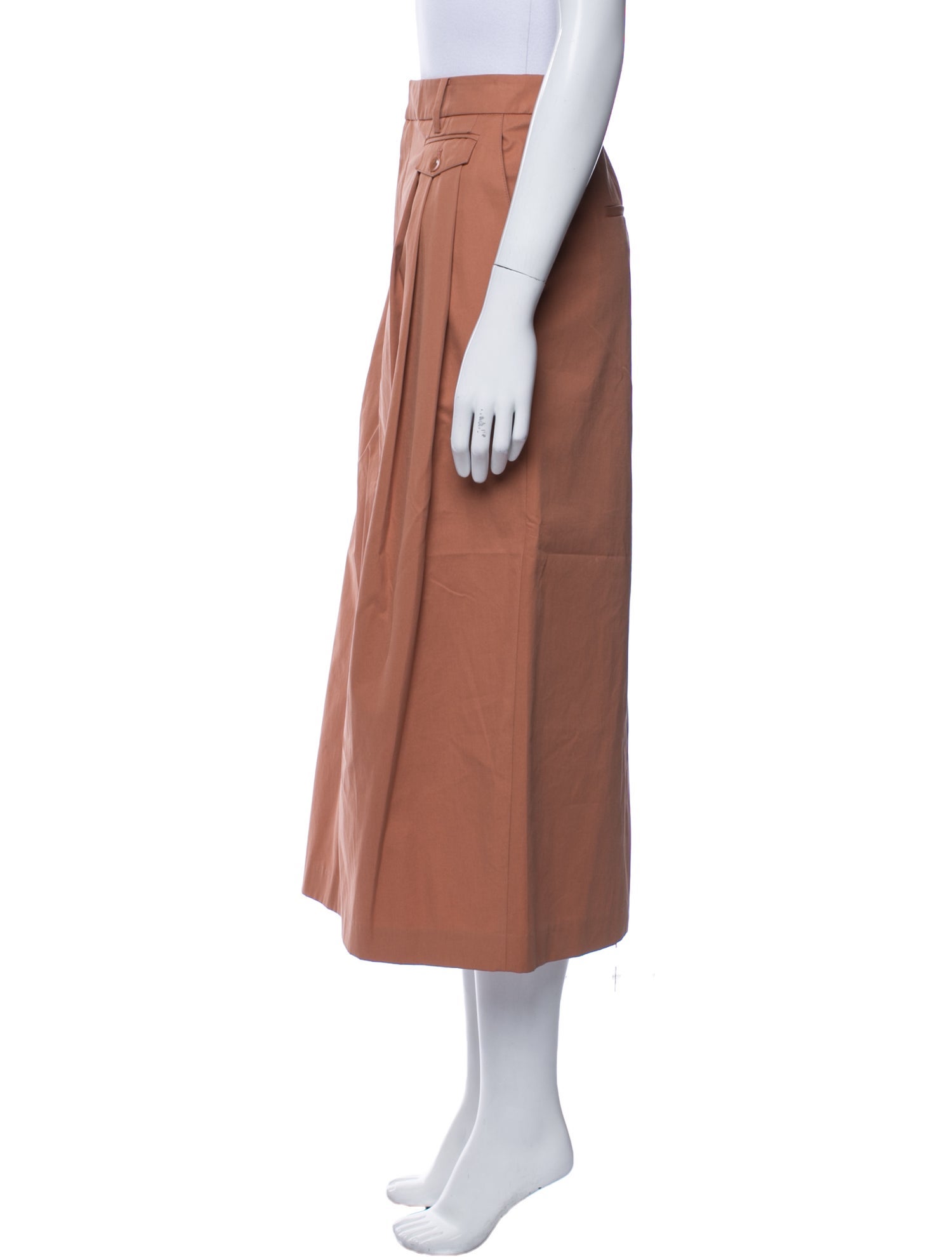 Tibi Pleated Accents Midi Length Skirt