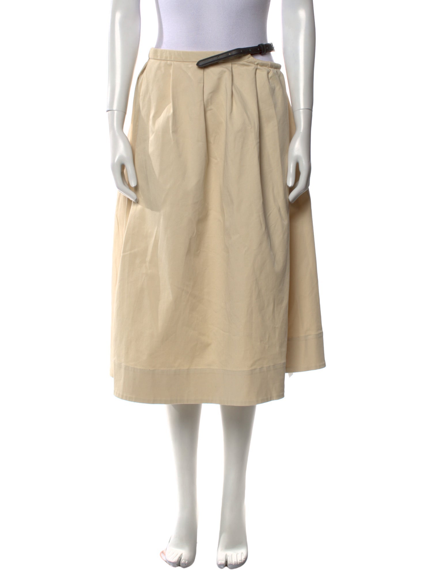 Tibi Pleated Accents Knee-Length Skirt