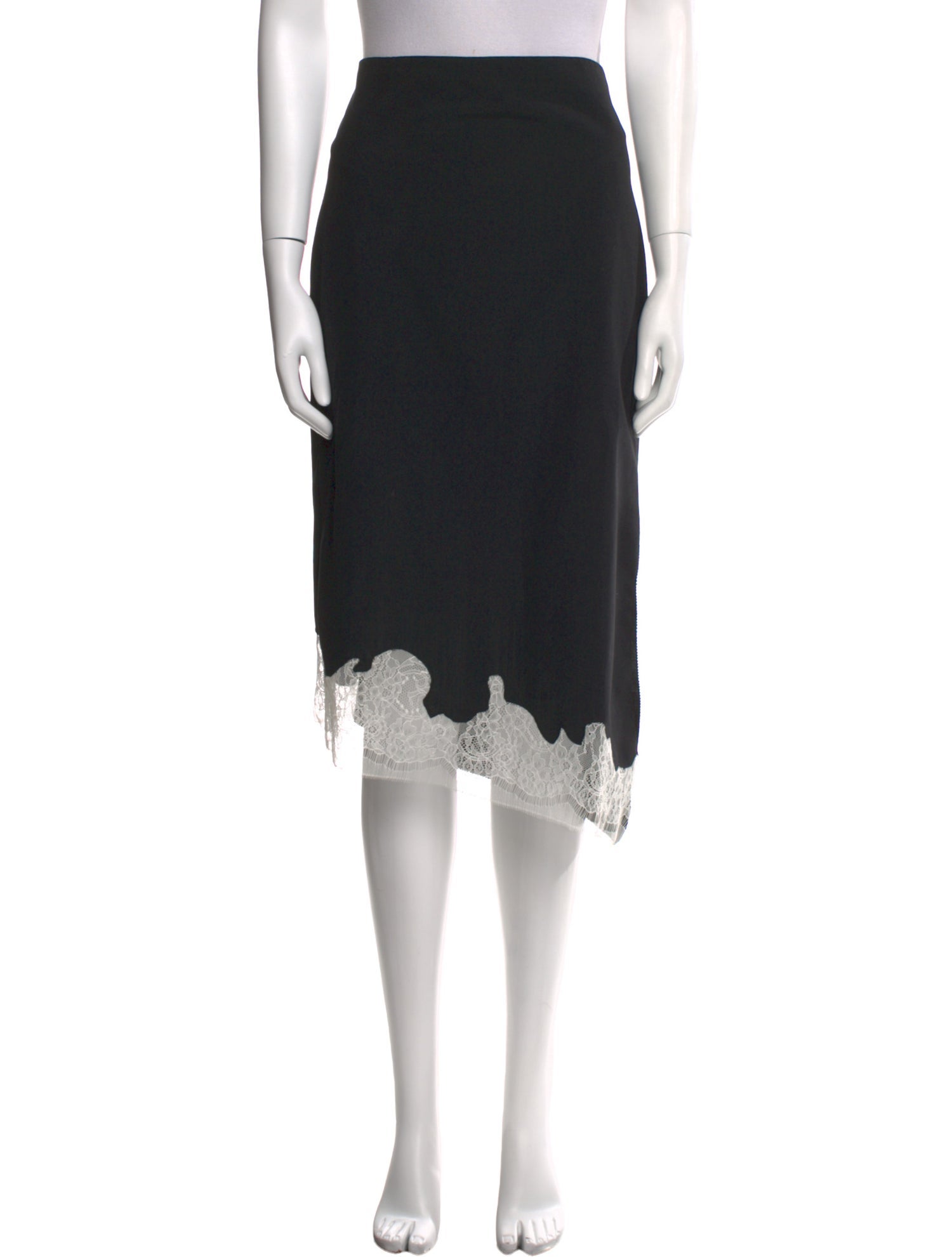 Tibi Lace Trim Embellishment Midi Length Skirt