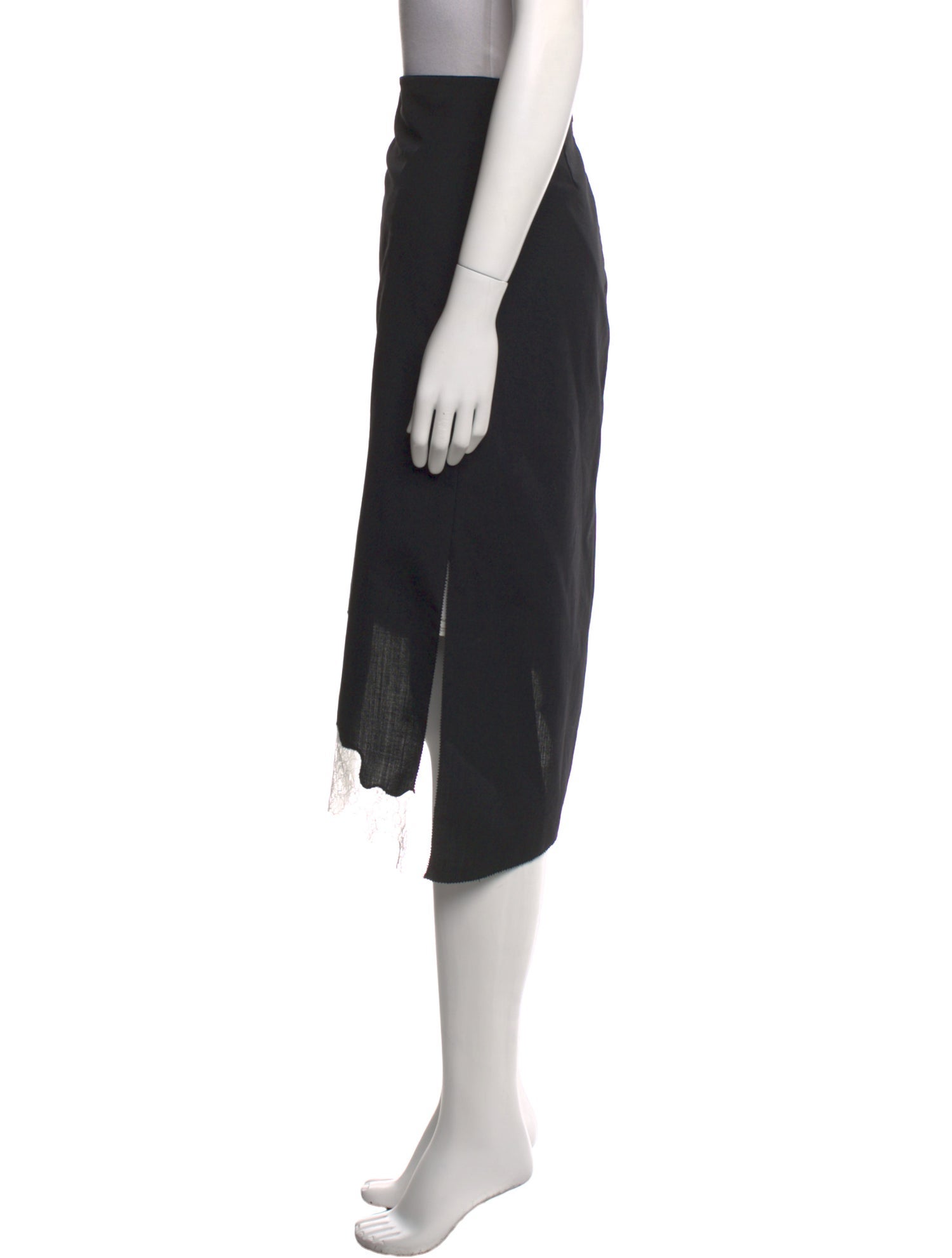 Tibi Lace Trim Embellishment Midi Length Skirt