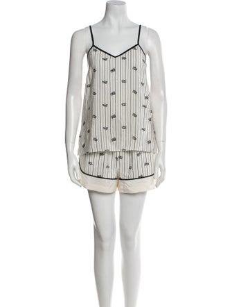 Tibi Silk Striped Short Set