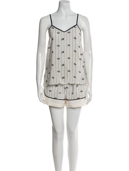 Tibi Silk Striped Short Set