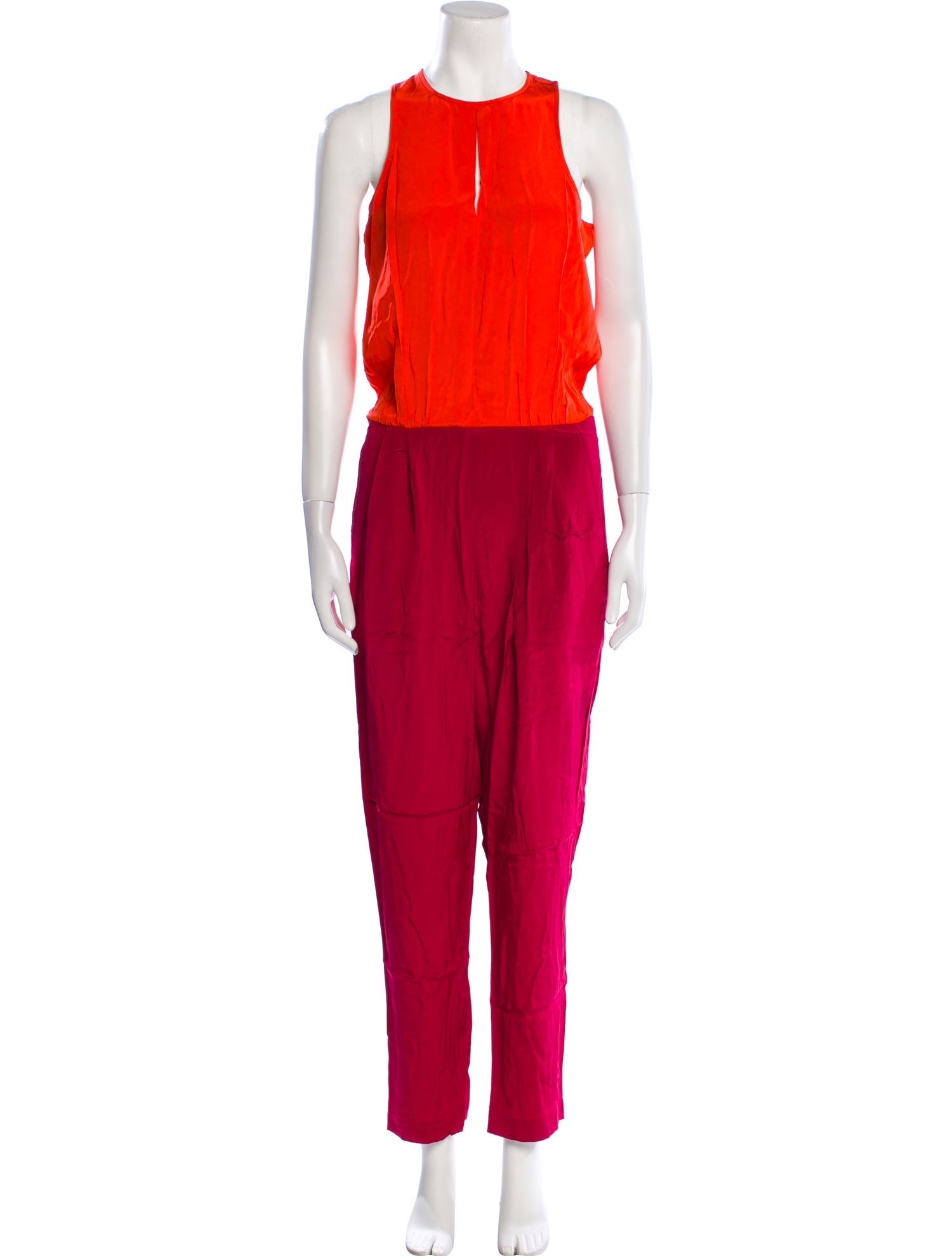 Tibi Silk Colorblock Pattern Jumpsuit w/ Tags