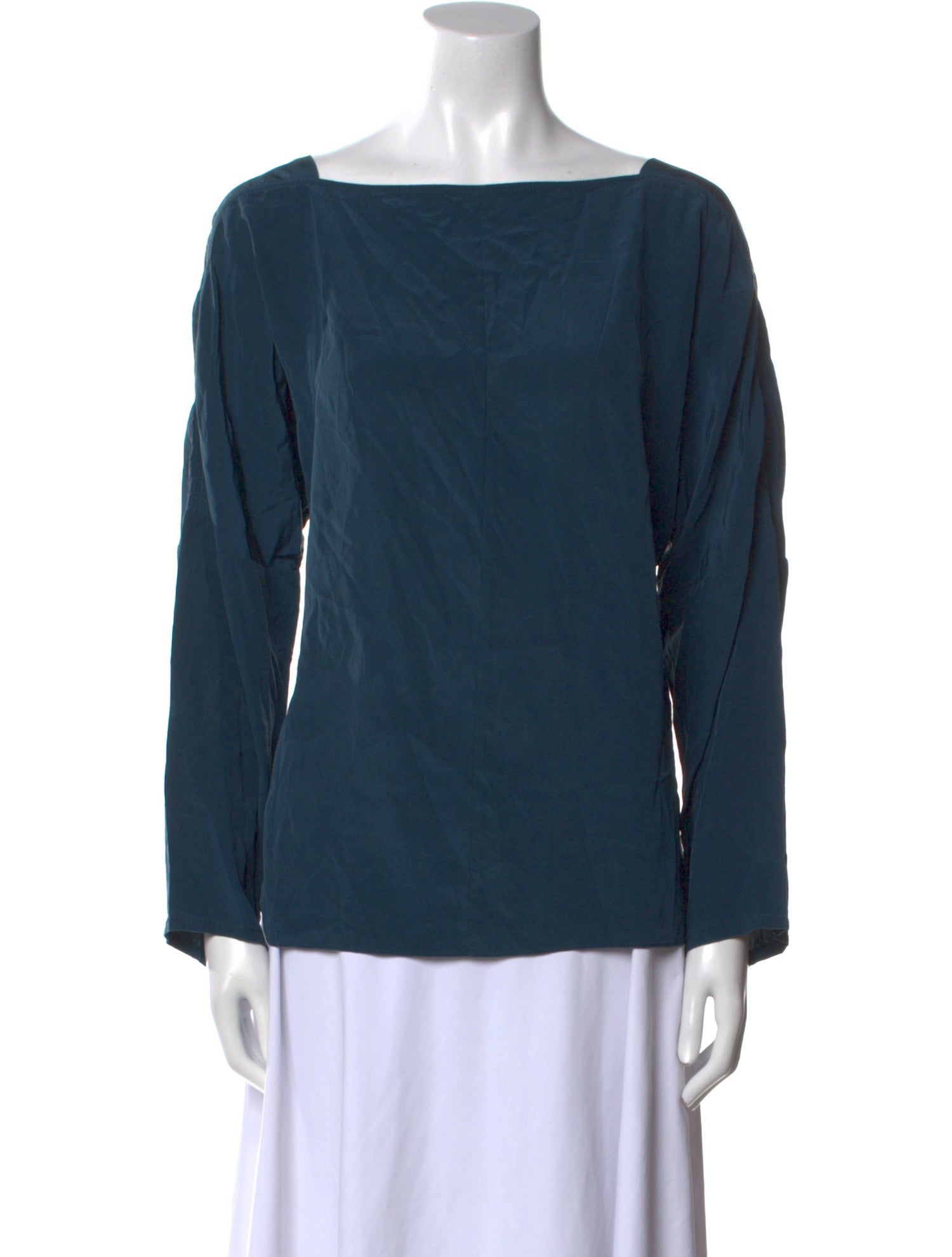 Tibi Silk Bateau Neckline Blouse
