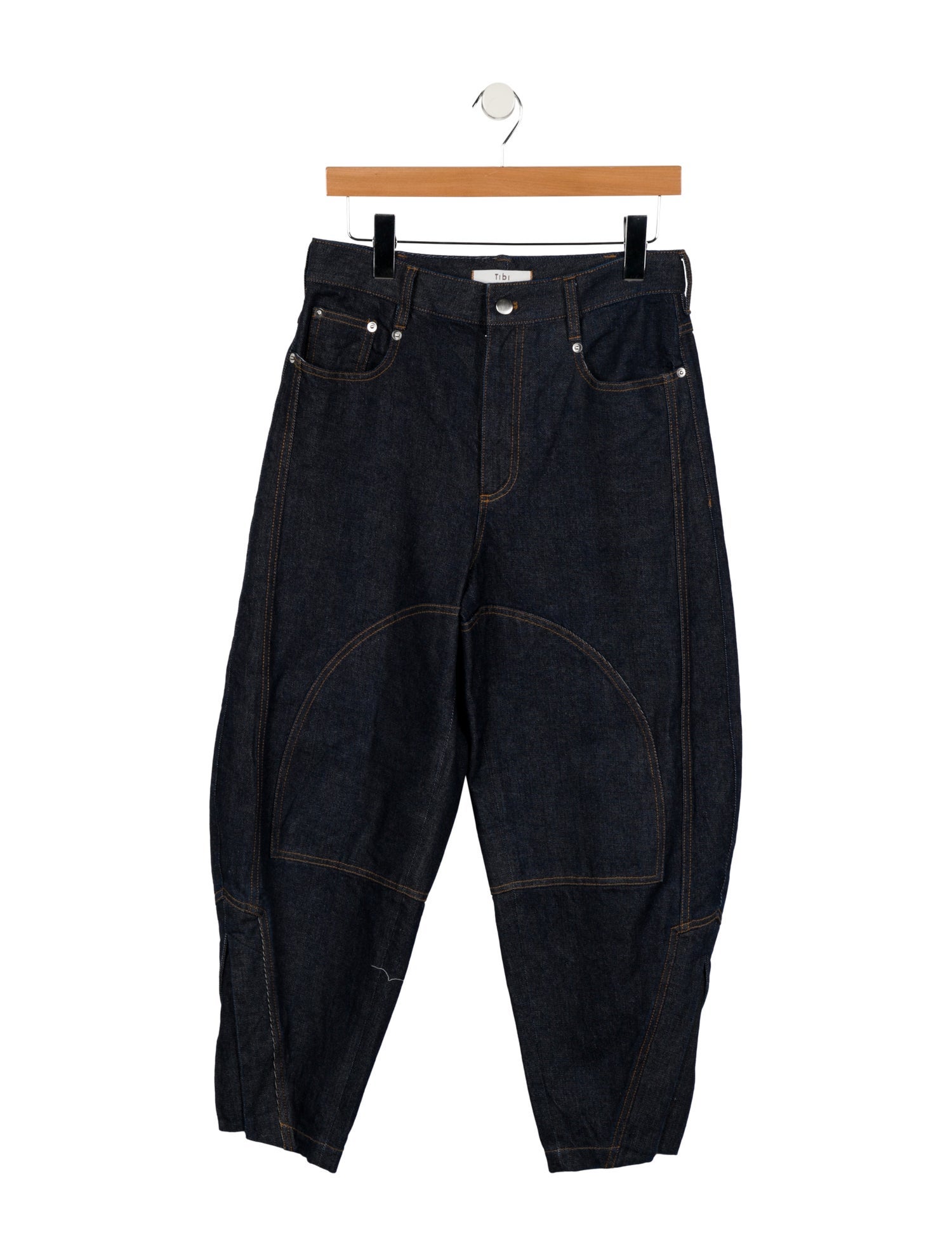 Tibi High-Rise Straight Leg Jeans