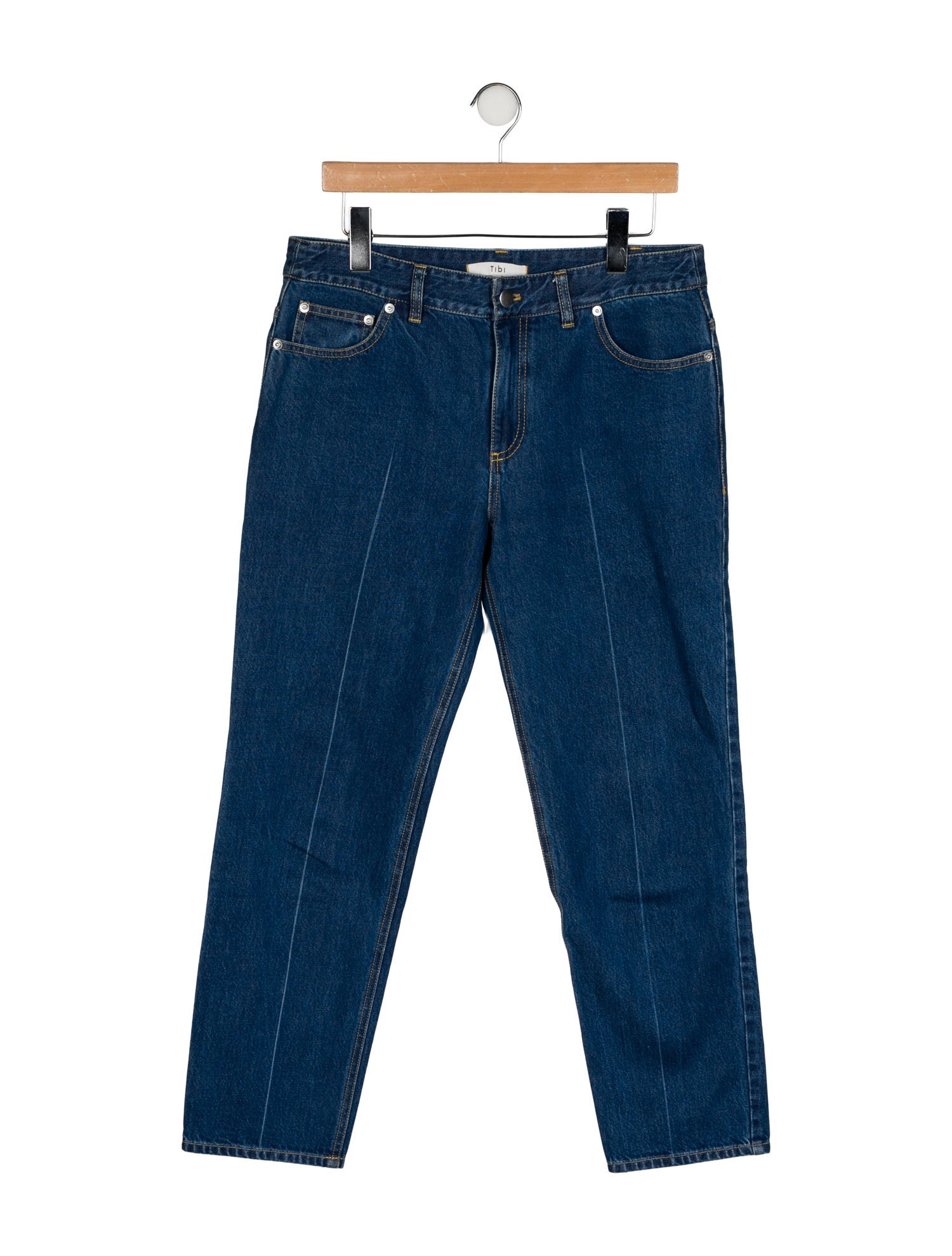 Tibi Mid-Rise Straight Leg Jeans
