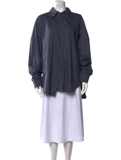 Tibi Long Sleeve Button-Up Top