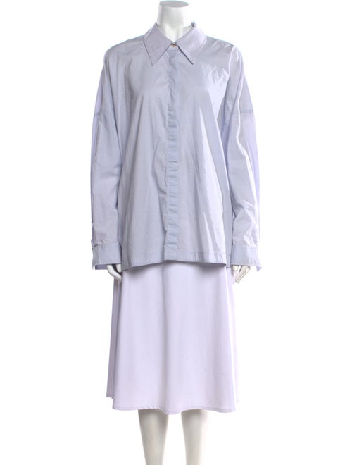 Tibi Long Sleeve Button-Up Top