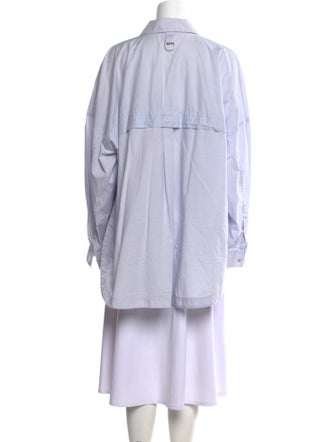 Tibi Long Sleeve Button-Up Top