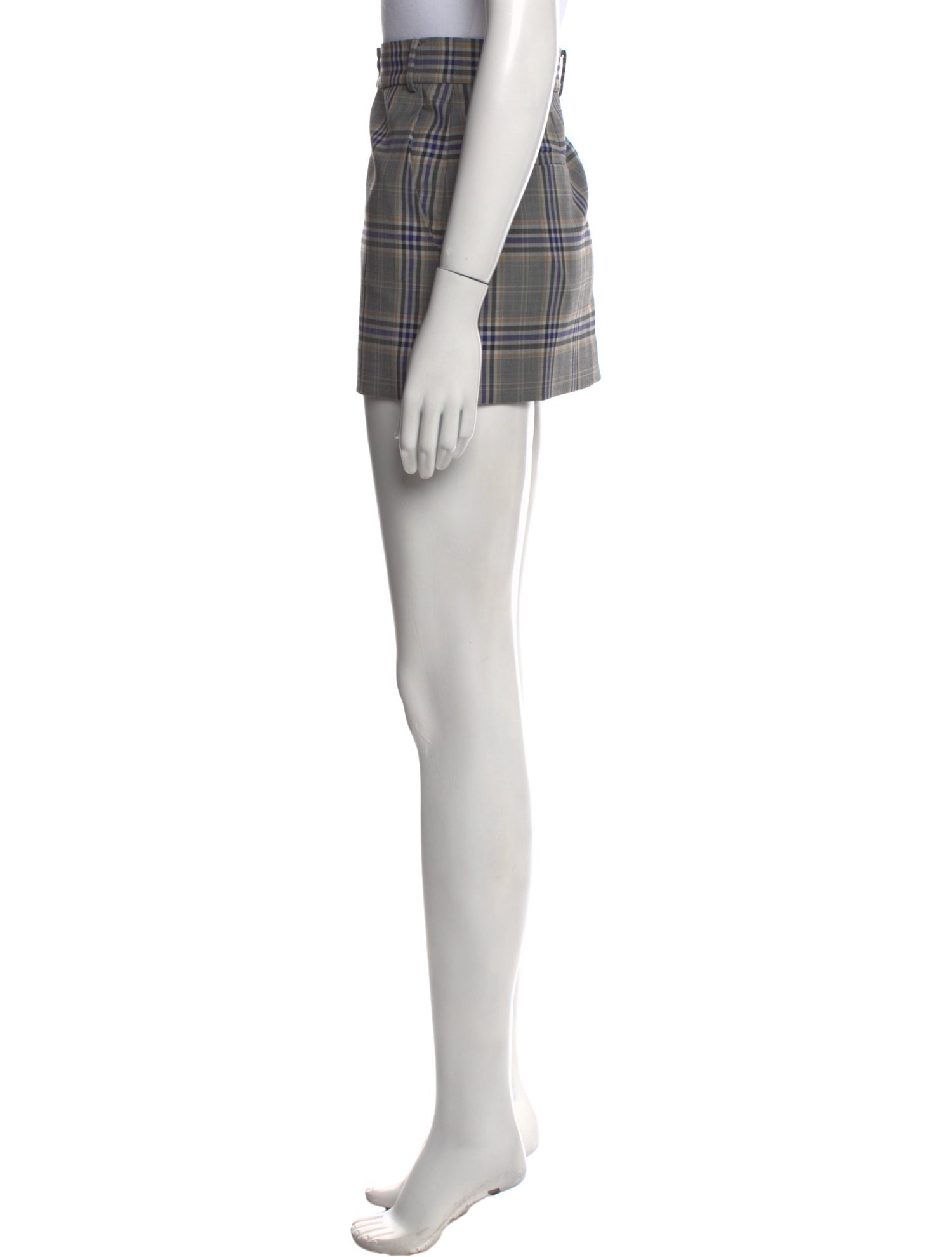 Tibi Plaid Print Mini Skirt