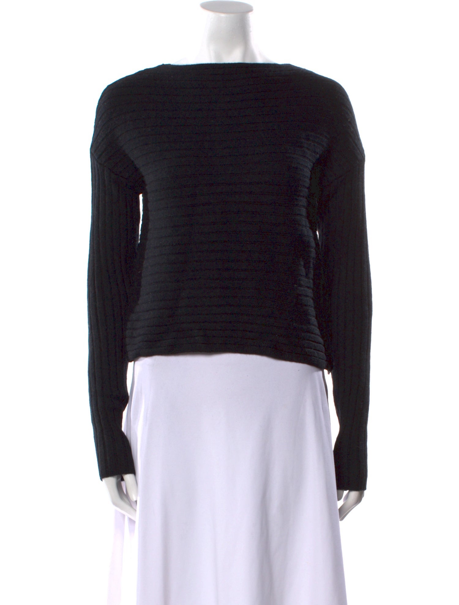 Tibi Merino Wool Bateau Neckline Sweater