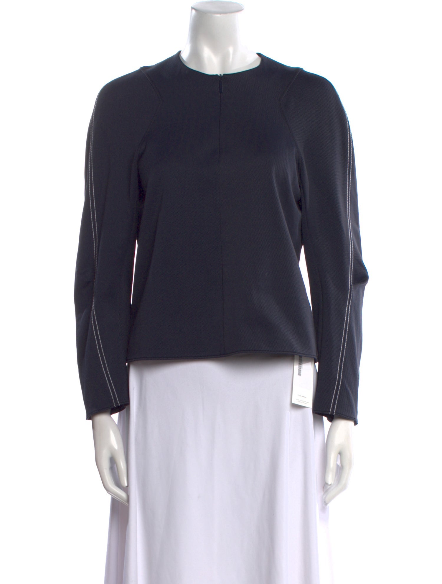 Tibi Crew Neck Long Sleeve Top