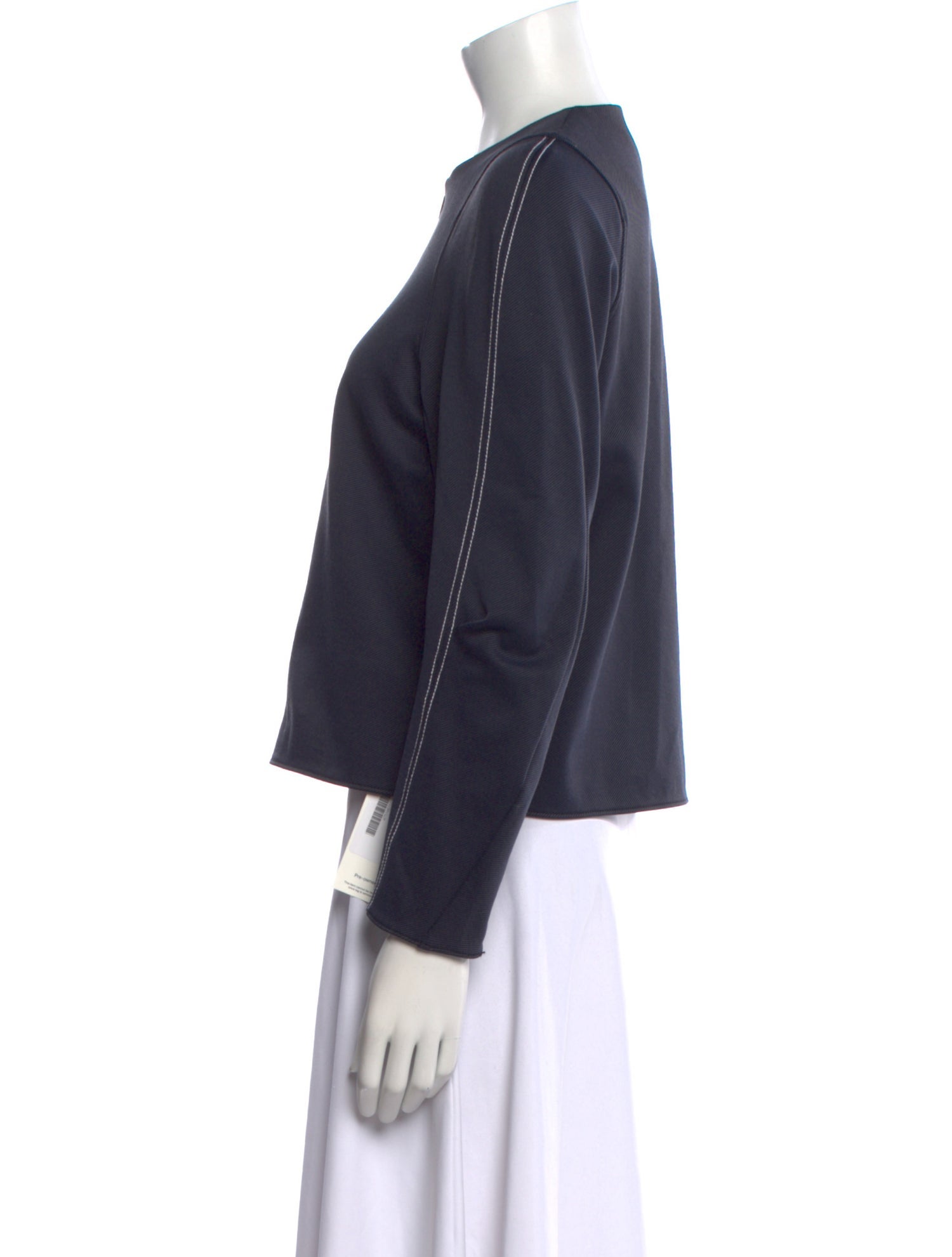 Tibi Crew Neck Long Sleeve Top