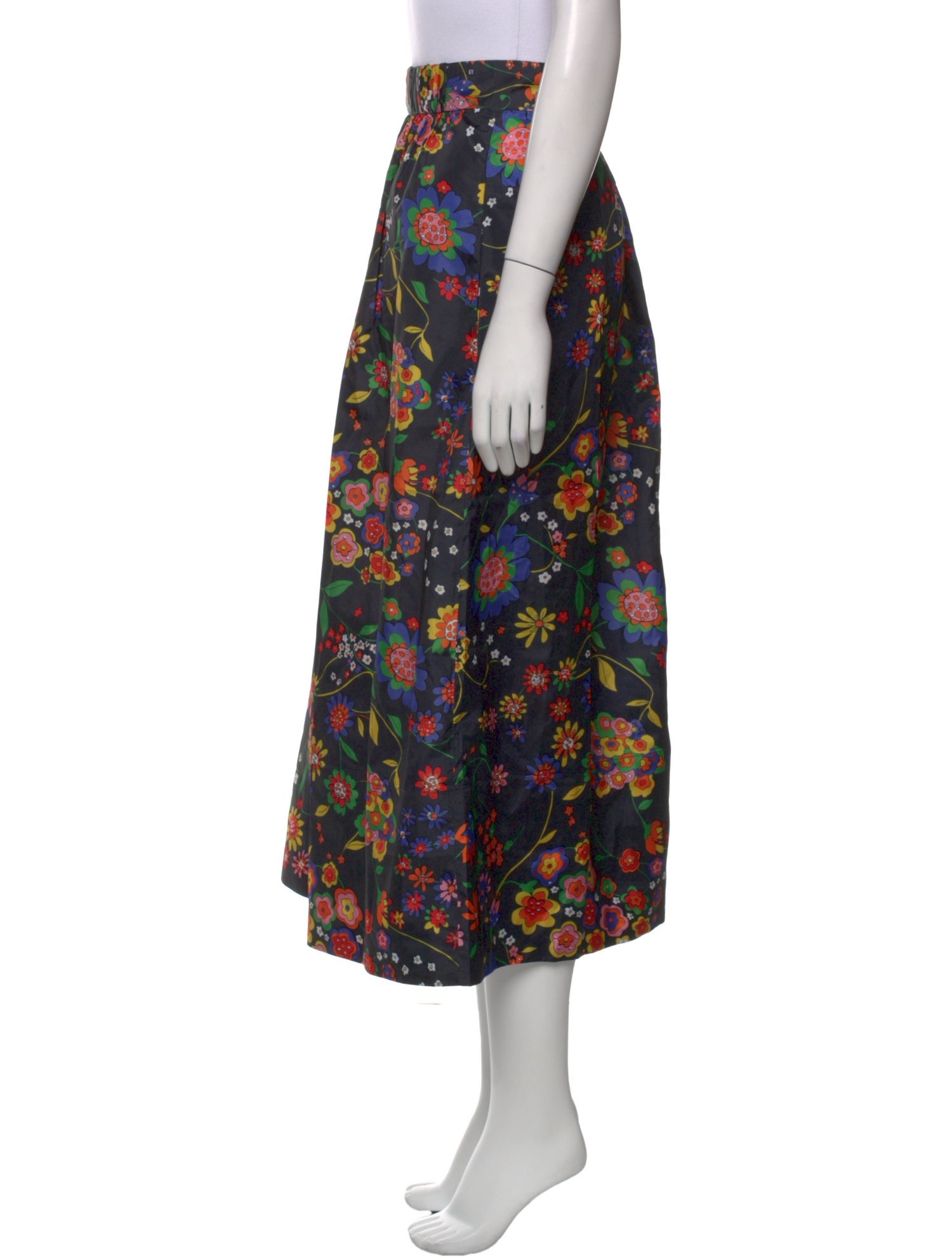 Tibi Floral Print Midi Length Skirt