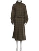 Tibi Wool Plaid Print Faux Fur Coat