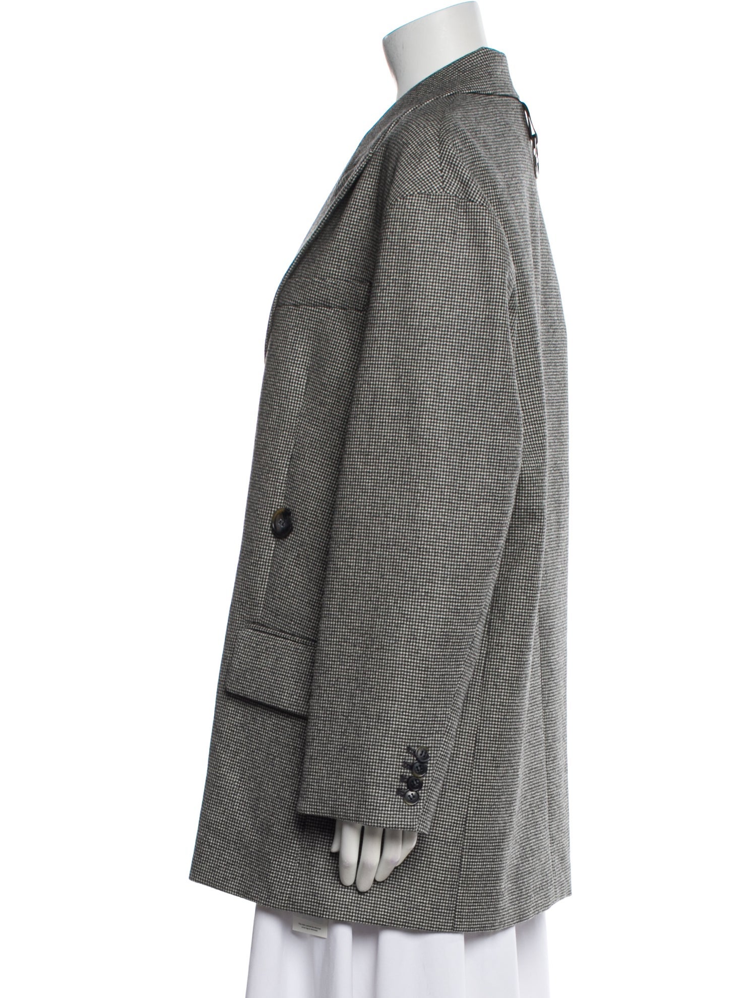 Tibi Wool Plaid Print Blazer