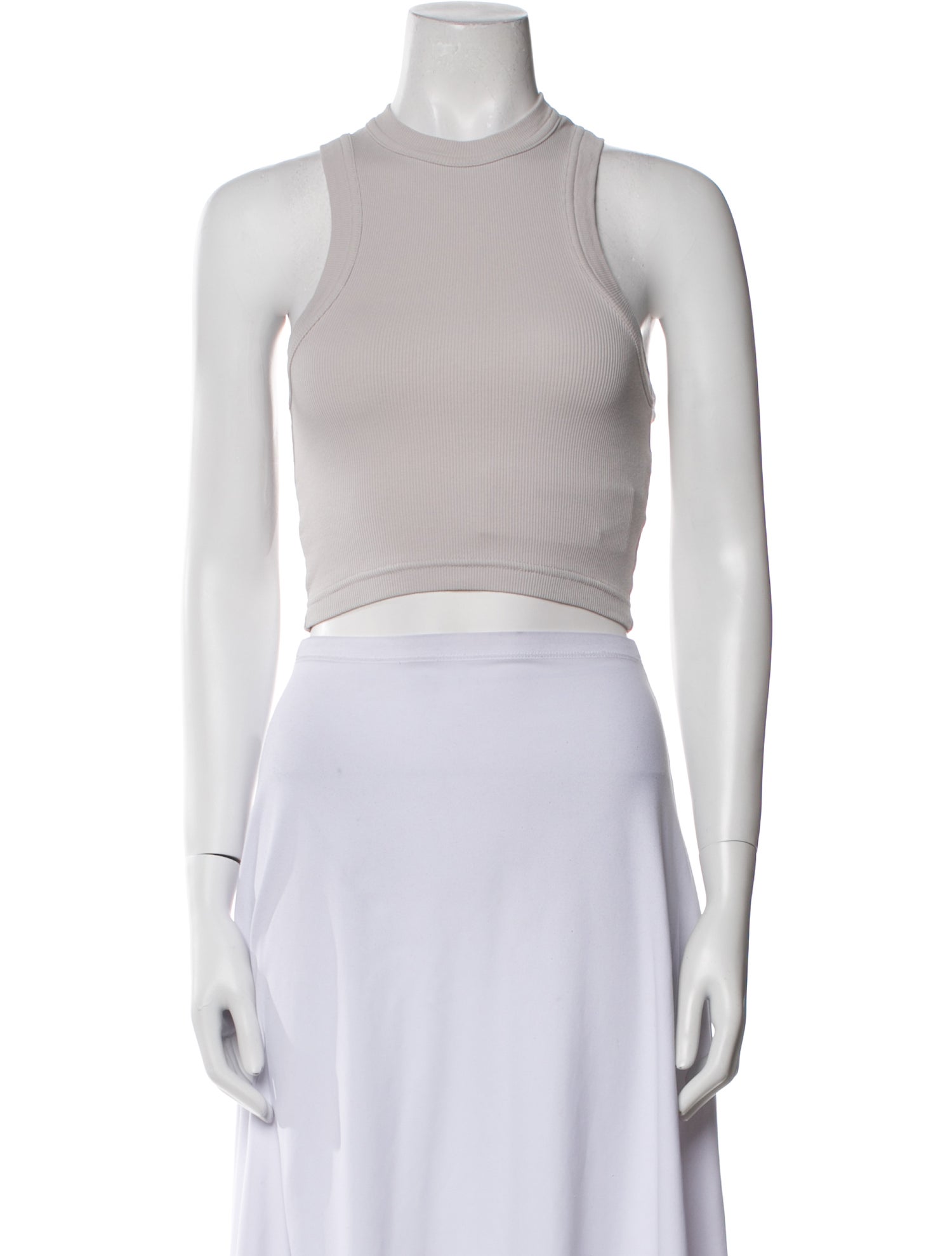 Tibi Mock Neck Sleeveless Crop Top