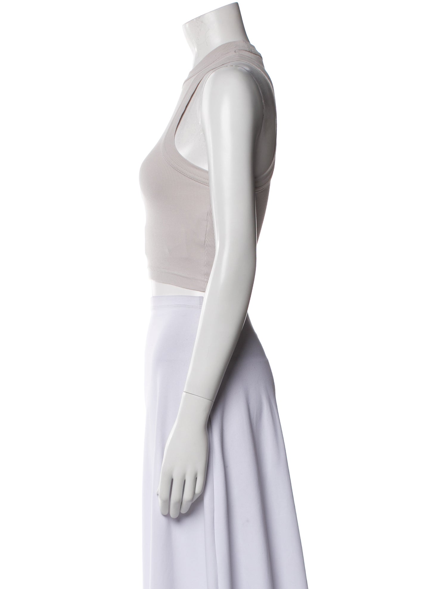 Tibi Mock Neck Sleeveless Crop Top