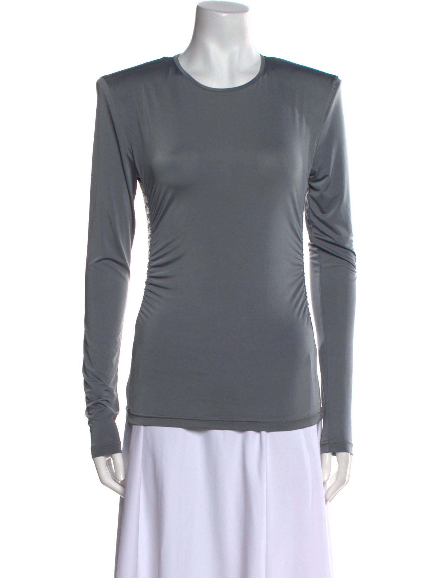 Tibi Crew Neck Long Sleeve Top