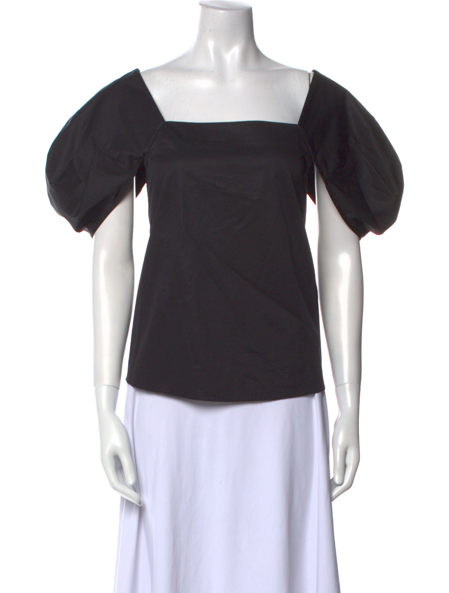 Tibi Square Neckline Short Sleeve Top