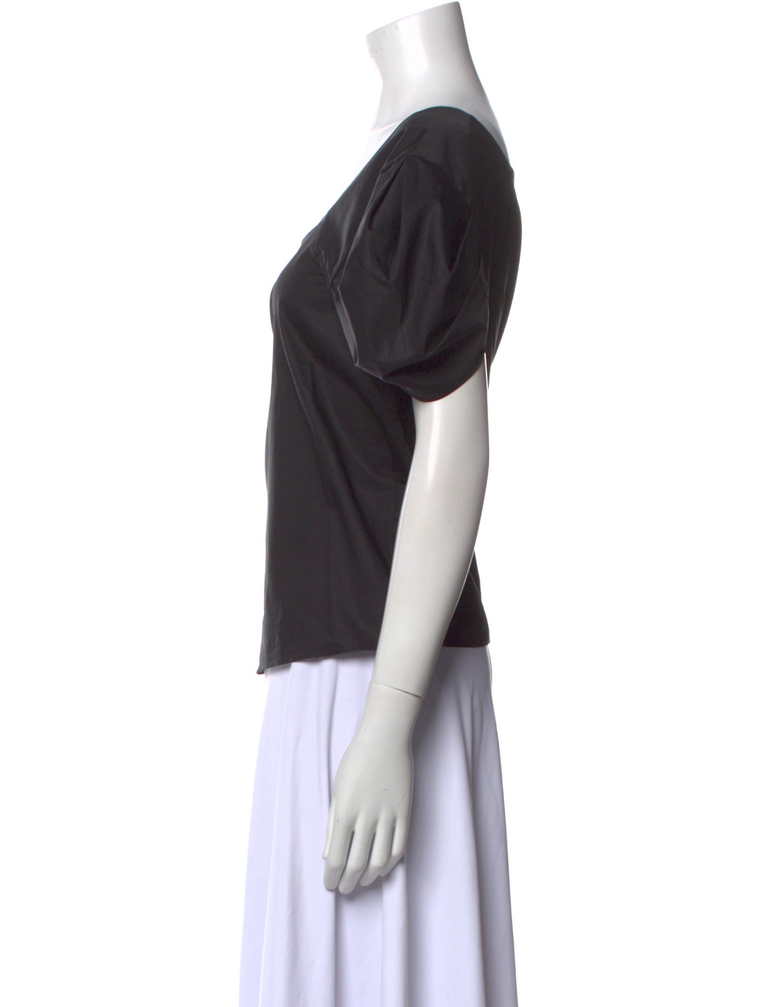 Tibi Square Neckline Short Sleeve Top