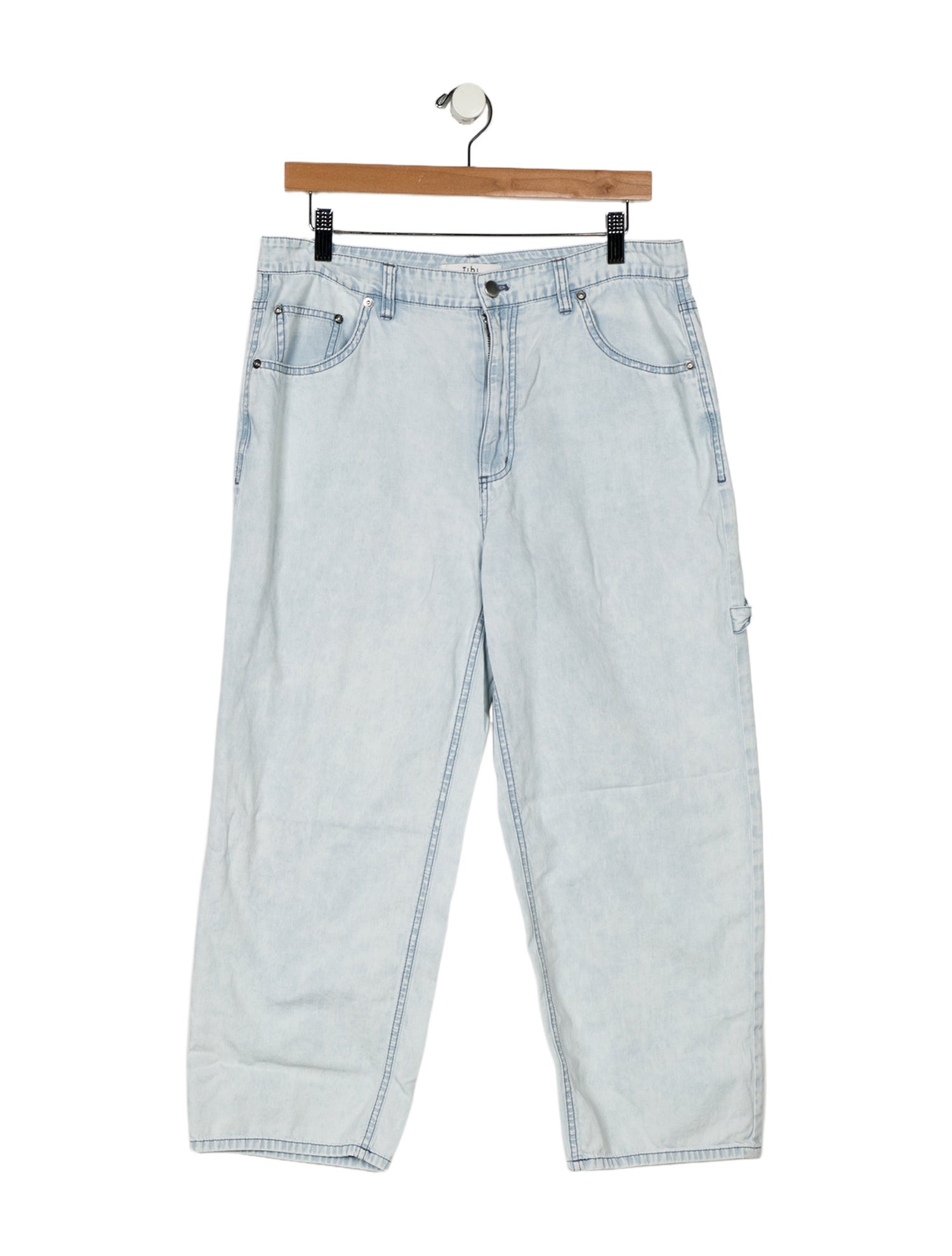 Tibi High-Rise Straight Leg Jeans