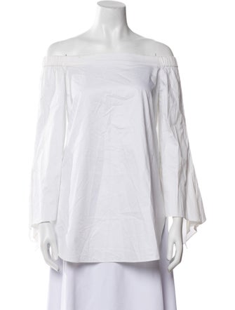 Tibi Off-The-Shoulder Three-Quarter Sleeve Tunic