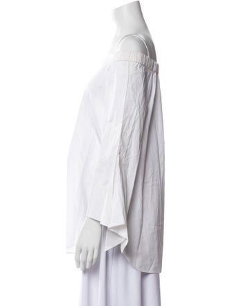 Tibi Off-The-Shoulder Three-Quarter Sleeve Tunic