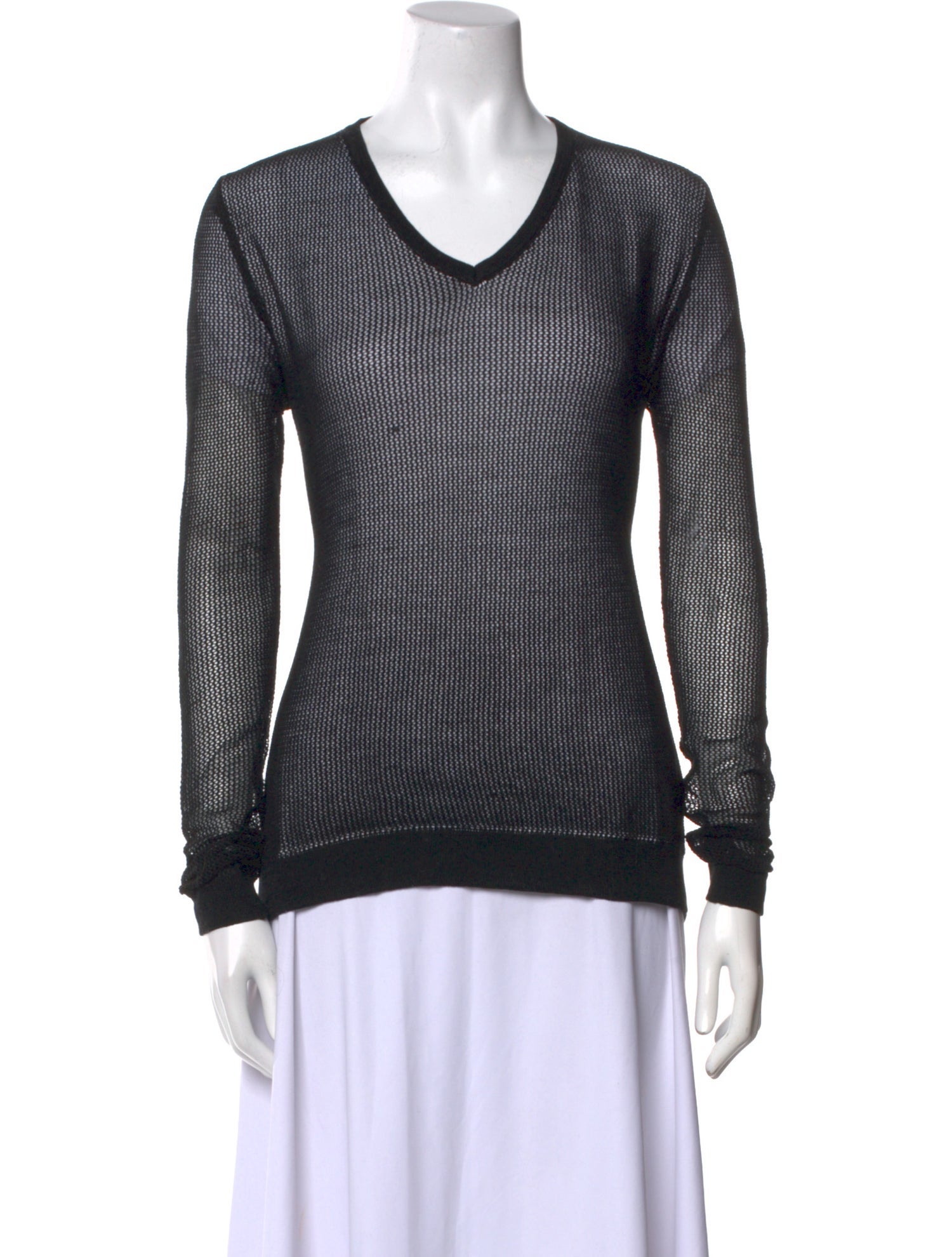 Tibi V-Neck Long Sleeve Top